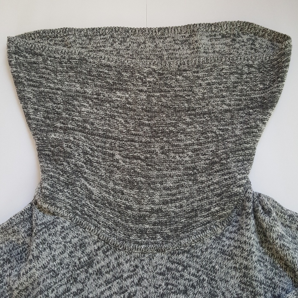 Express Cowl Neck Angular Gray Knit Sweater M/L - Picture 5 of 8
